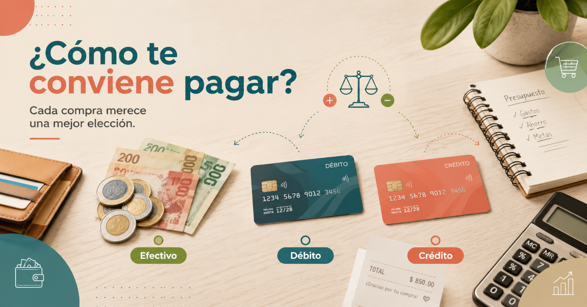 Persona comparando opciones de pago mientras organiza sus finanzas.